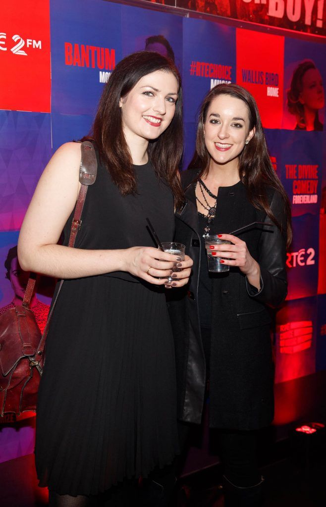 Ana Job and Siobhra Quinlan pictured at the RTE Choice Music Prize Live Event in Vicar Street, Dublin on 09/03/17. Picture by Andres Poveda