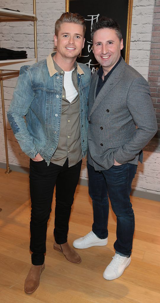 Brian Ormond and Neil McCarthy at the opening of the POCO by Pippa bespoke pop up denim store in Dundrum Town Centre, Dublin (Picture by Brian McEvoy).