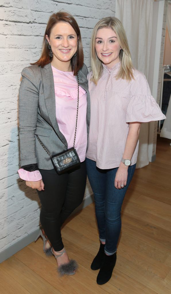 Nicky Hoyan and Una Groogan at the opening of the POCO by Pippa bespoke pop up denim store in Dundrum Town Centre, Dublin (Picture by Brian McEvoy).