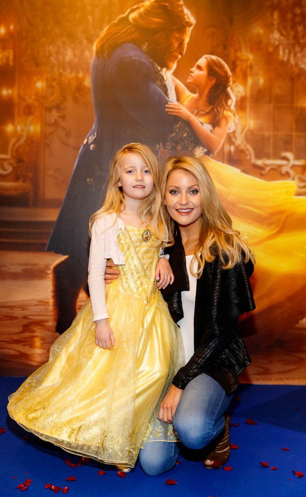 Kerri-Nicole Blanc with daughter Kayla pictured at the special preview screening of Disney's Beauty and the Beast at the SAVOY Cinema Dublin. Picture Andres Poveda