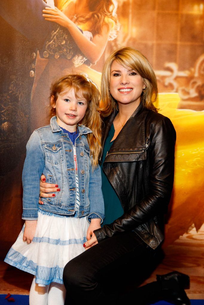 Jenny Buckley and daughter Jude (5) pictured at the special preview screening of Disney's Beauty and the Beast at the SAVOY Cinema Dublin. Picture Andres Poveda