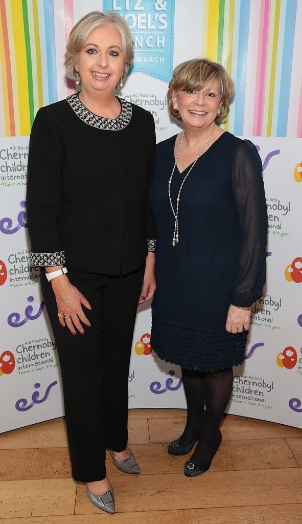 Helen Faughnan and Celine Moore at Liz and Noel's Chernobyl Lunch in Fire Restaurant, Mansion House on Dawson Street, Dublin (Photo by Brian McEvoy).