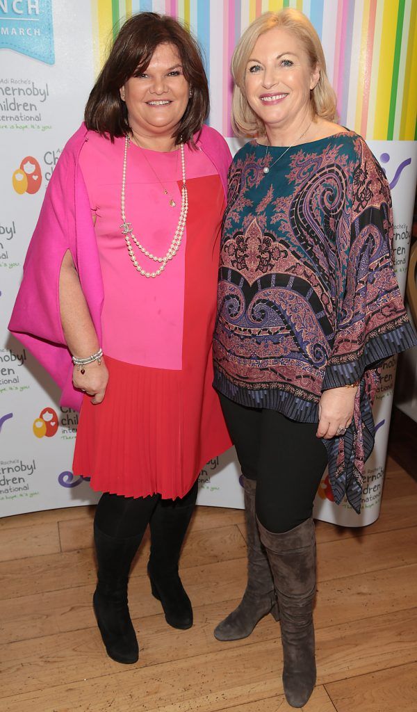 Claire Ronan and Liz O Donnell at Liz and Noel's Chernobyl Lunch in Fire Restaurant, Mansion House on Dawson Street, Dublin (Photo by Brian McEvoy).