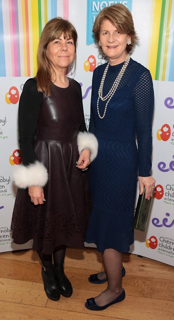 Gerardine Connolly and Jane Corboy at Liz and Noel's Chernobyl Lunch in Fire Restaurant, Mansion House on Dawson Street, Dublin (Photo by Brian McEvoy).