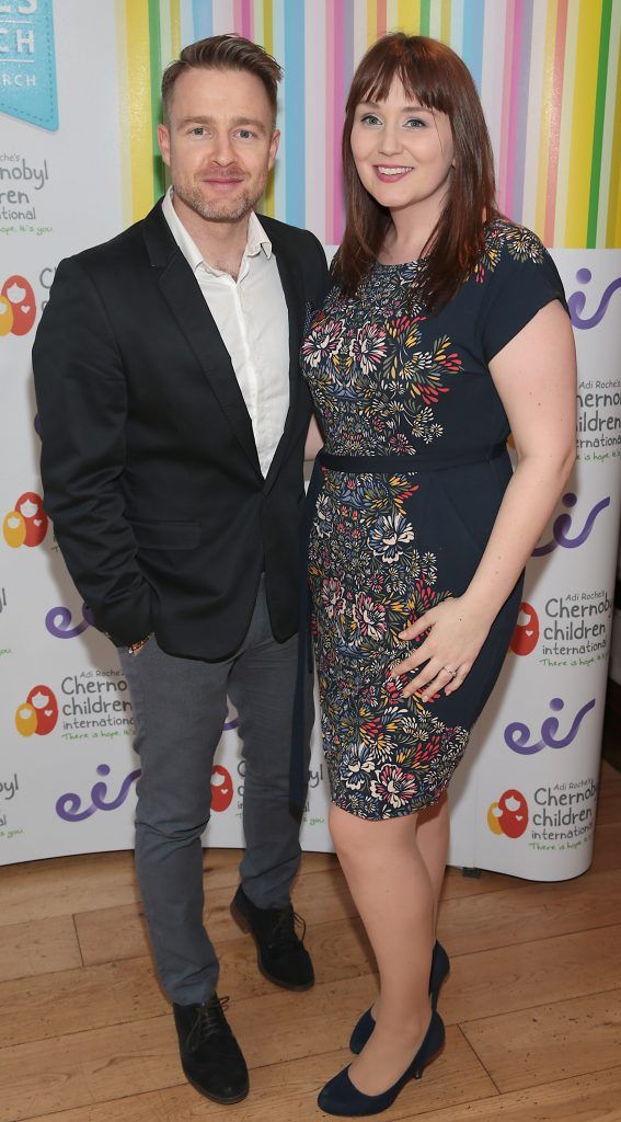 Aidan Power and Aileen O Sullivan at Liz and Noel's Chernobyl Lunch in Fire Restaurant, Mansion House on Dawson Street, Dublin (Photo by Brian McEvoy).
