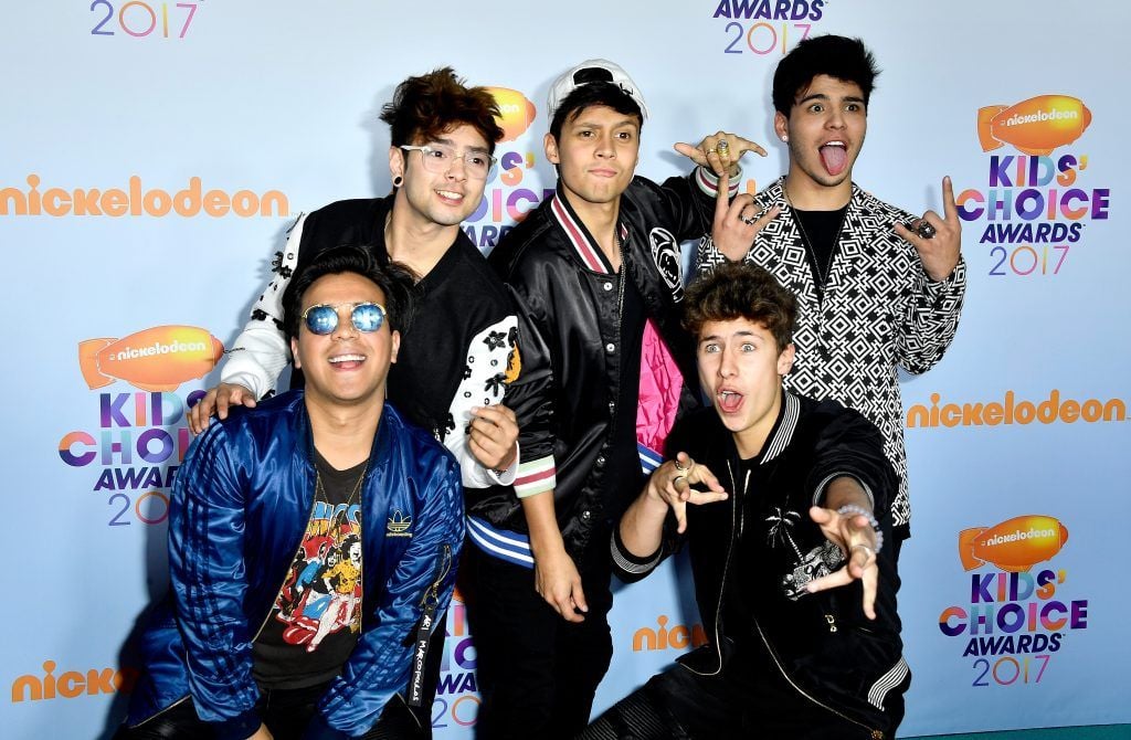 Internet personalities Ro Avila, Juan Pablo Jaramillo, Mario Andres Ruiz, Juanpa Zurita and Sebastian Villalobos at Nickelodeon's 2017 Kids' Choice Awards at USC Galen Center on March 11, 2017 in Los Angeles, California.  (Photo by Frazer Harrison/Getty Images)