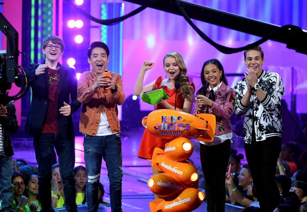The cast of School of Rock speak onstage at Nickelodeon's 2017 Kids' Choice Awards at USC Galen Center on March 11, 2017 in Los Angeles, California.  (Photo by Kevin Winter/Getty Images)