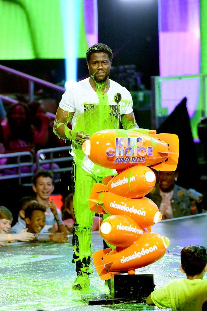Actor Kevin Hart onstage at Nickelodeon's 2017 Kids' Choice Awards at USC Galen Center on March 11, 2017 in Los Angeles, California.  (Photo by Kevin Winter/Getty Images)