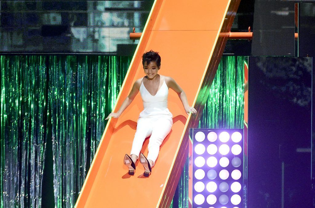 Isabela Moner onstage at Nickelodeon's 2017 Kids' Choice Awards at USC Galen Center on March 11, 2017 in Los Angeles, California.  (Photo by Kevin Winter/Getty Images)