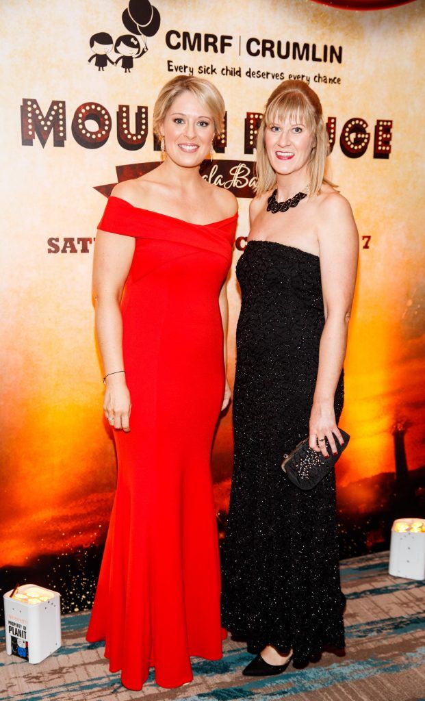Carla Ruzé and Eimear Cullen pictured at the annual Crumlin Ball in aid of Our Lady's Children's Hospital and CMRF Crumlin.This year's Moulin Rouge themed event was held in The Clayton Hotel, Burlington Road, Dublin. Picture Andres Poveda