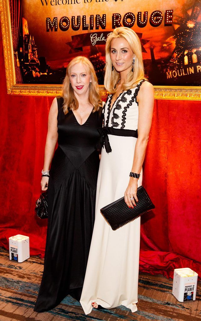 Tara O'Connor and Lucy Nagle pictured at the annual Crumlin Ball in aid of Our Lady's Children's Hospital and CMRF Crumlin.This year's Moulin Rouge themed event was held in The Clayton Hotel, Burlington Road, Dublin. Picture Andres Poveda