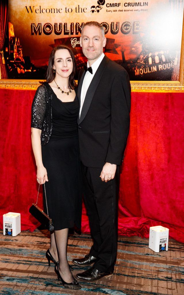 Sharon and Connor Kennedy pictured at the annual Crumlin Ball in aid of Our Lady's Children's Hospital and CMRF Crumlin.This year's Moulin Rouge themed event was held in The Clayton Hotel, Burlington Road, Dublin. Picture Andres Poveda