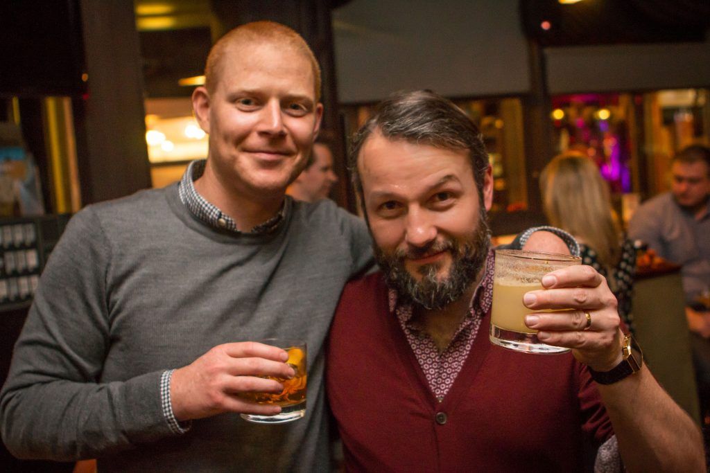 Pictured are Conor McCrohan and Alexander Hauck at the launch of The Bitter Truth & Drumshanbo Gunpowder Irish Gin cocktail collaboration at The Exchequer Dublin 2 on Wednesday evening. Photos by Tom O'Brien.