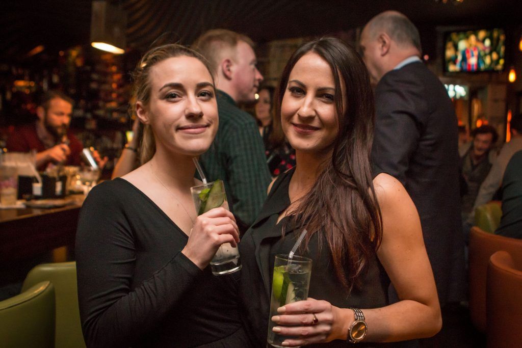 Pictured are Claire Briody and Christina Stritch at the launch of The Bitter Truth & Drumshanbo Gunpowder Irish Gin cocktail collaboration at The Exchequer Dublin 2 on Wednesday evening. Photos by Tom O'Brien.
