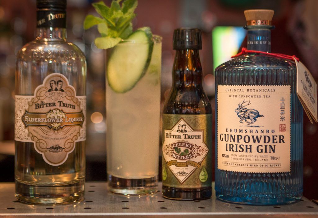 Pictured is the Garden and Tonic served at the launch of The Bitter Truth & Drumshanbo Gunpowder Irish Gin cocktail collaboration at The Exchequer Dublin 2 on Wednesday evening. Photos by Tom O'Brien.