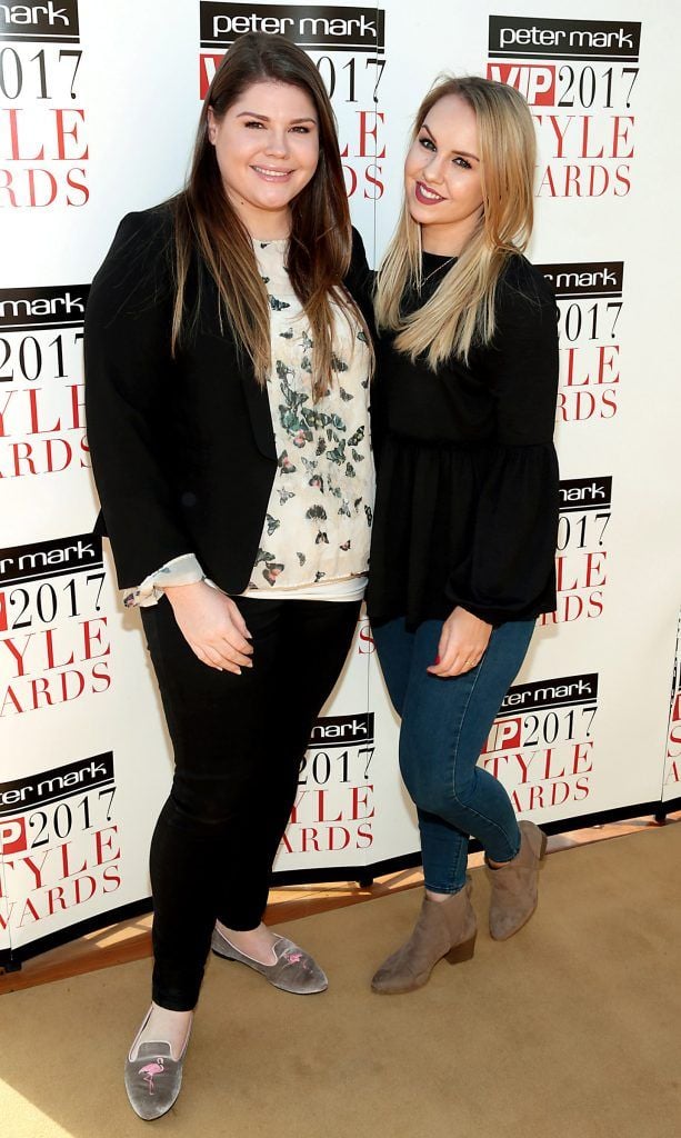 Christina Torsney and Katie Allen pictured at the launch of the Peter Mark VIP Style Awards 2017 at the Marker Hotel, Grand Canal Square, Dublin. Pictures by Brian McEvoy.