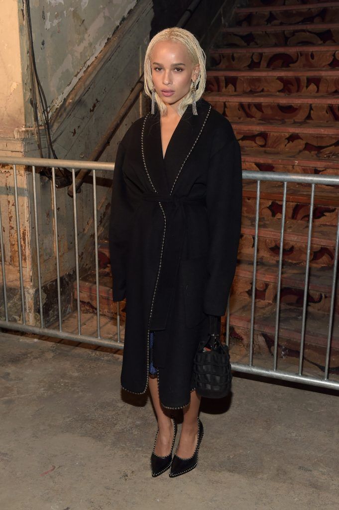 Zoe Kravitz attends the Alexander Wang February 2017 fashion show during New York Fashion Week on February 11, 2017 in New York City.  (Photo by Jason Kempin/Getty Images)