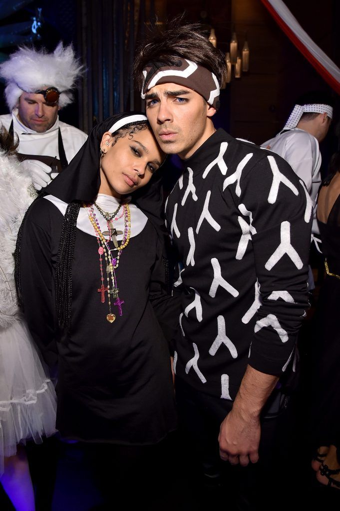 Zoe Kravitz and Joe Jonas attend Moto X presents Heidi Klum's 15th Annual Halloween Party sponsored by SVEDKA Vodka at TAO Downtown on October 31, 2014 in New York City.  (Photo by Mike Coppola/Getty Images for Heidi Klum)