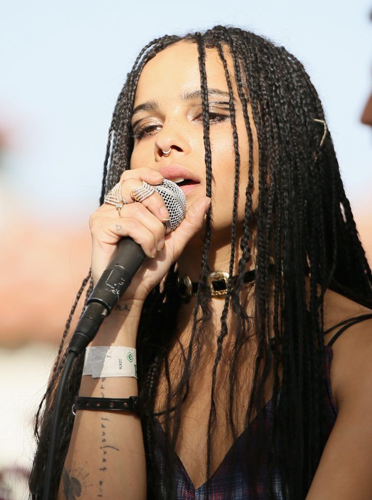 Zoe Kravitz performs during POPSUGAR + SHOPSTYLE'S Cabana Club Pool Parties - Day 1 at the Avalon Hotel on April 11, 2015 in Palm Springs, California.  (Photo by Mike Windle/Getty Images for POPSUGAR)