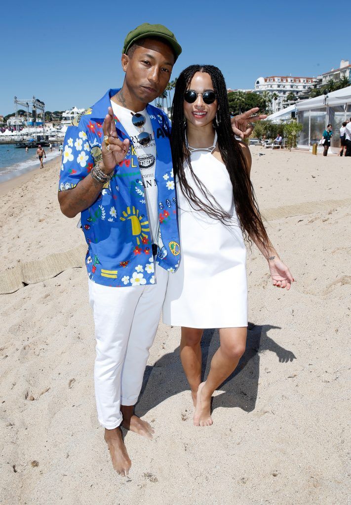 Pharrell Williams and actress Zoe Kravitz attend a photocall for "Dope" during the 68th annual Cannes Film Festival on May 22, 2015 in Cannes, France.  (Photo by Alex B. Huckle/Getty Images)