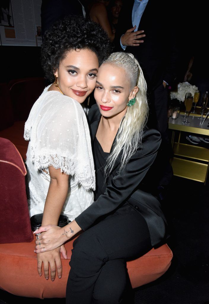 Kiersey Clemons and Zoe Kravitz attend the tenth annual Women in Film Pre-Oscar Cocktail Party presented by Max Mara and BMW at Nightingale Plaza on February 24, 2017 in Los Angeles, California.  (Photo by Vivien Killilea/Getty Images for Women In Film)