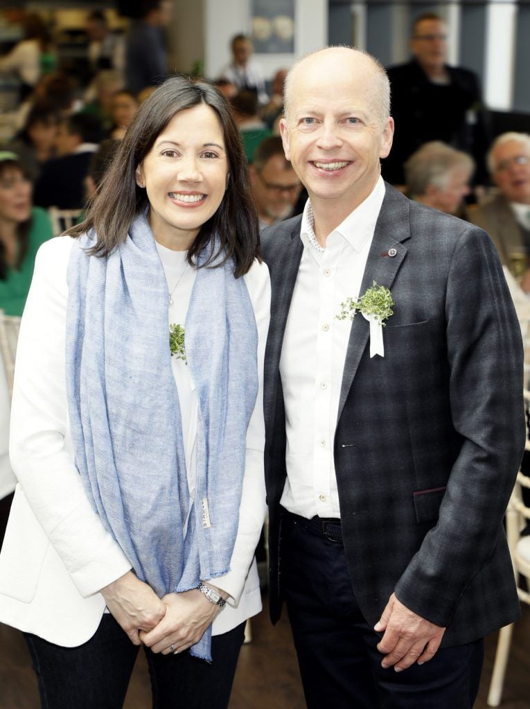 Lorraine Dwyer and Simon Lucas at the St. Patrick's Day Festival VIP Breakfast proudly sponsored by Marks & Spencer at the Rooftop Cafe in M&S Grafton Street. Photo by Kieran Harnett