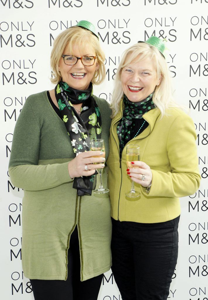Carmel Cahill and Linda Keating at the St. Patrick's Day Festival VIP Breakfast proudly sponsored by Marks & Spencer at the Rooftop Cafe in M&S Grafton Street. Photo by Kieran Harnett