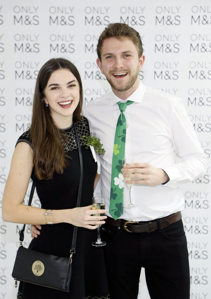Ellen Flanagan and Finn Murphy at the St. Patrick's Day Festival VIP Breakfast proudly sponsored by Marks & Spencer at the Rooftop Cafe in M&S Grafton Street. Photo by Kieran Harnett