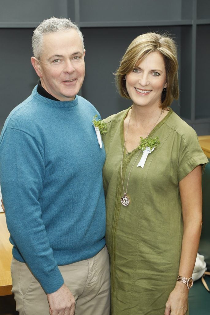 Ken and Trish Scully at the St. Patrick's Day Festival VIP Breakfast proudly sponsored by Marks & Spencer at the Rooftop Cafe in M&S Grafton Street. Photo by Kieran Harnett