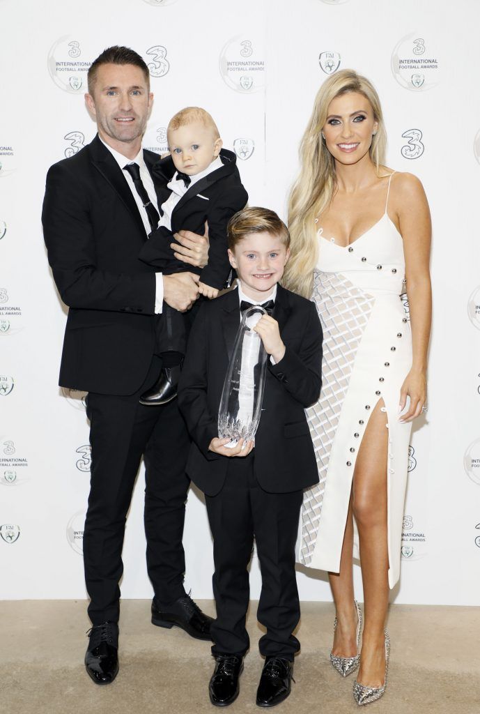 Robbie, Hudson, Robert and Claudine Keane at the Three FAI International Football Awards 2017 held in RTE-photo Kieran Harnett