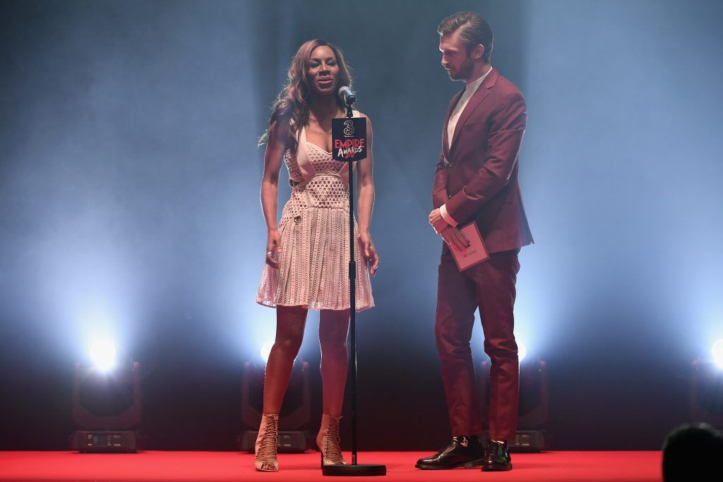 Amma Asante (L) and Dan Stevens (R) present the award for Best Actress during the THREE Empire awards at The Roundhouse on March 19, 2017 in London, England.  (Photo by Ian Gavan/Getty Images)