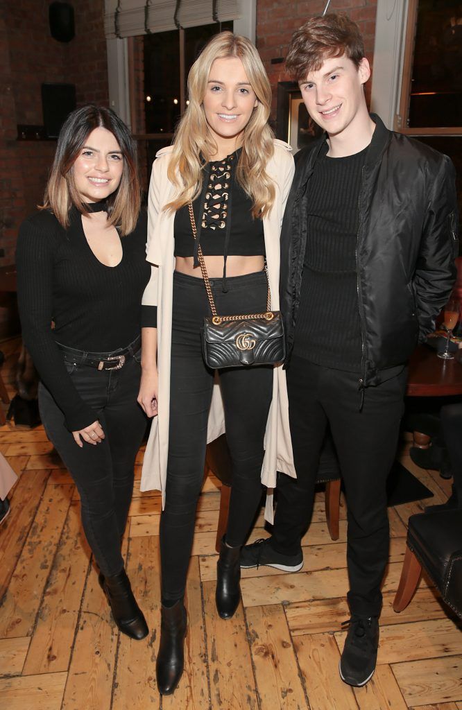 Lauren Arthurs, Louise Cooney and Aaron Hurley at the Bulmers Revolution, the unveiling of the new look Bulmers Original Irish Cider at Fade Street Social, Dublin. Pictures: Brian McEvoy