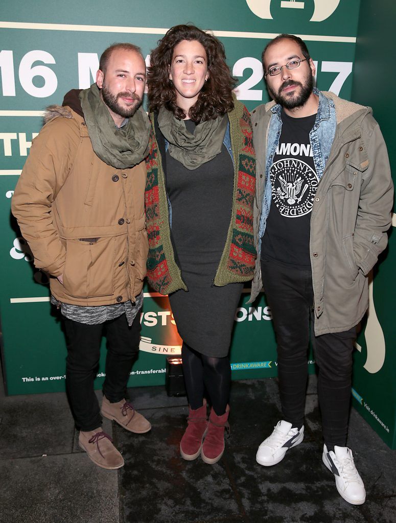 Christian Suarez, Mana Perez Benitez and Luis Carlos Gonzalez pictured at the Jameson Bow St Sessions at The Academy, Dublin. Nathaniel Rateliff and the Night Sweats headlined the night, with Irish acts All Tvvins and Brian Deady also on the bill. Pictures by Brian McEvoy