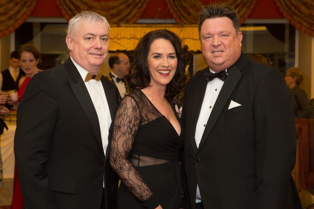 Keith Finnegan, Galway Bay FM, Noreen D'Arcy, D'Arcy Marketing & PR and Shay Livingstone pictured at the Galway Hospitality Industry Ball 2017 which honoured Connacht Rugby head coach Pat Lam at the Galway Bay Hotel. Photo Martina Regan