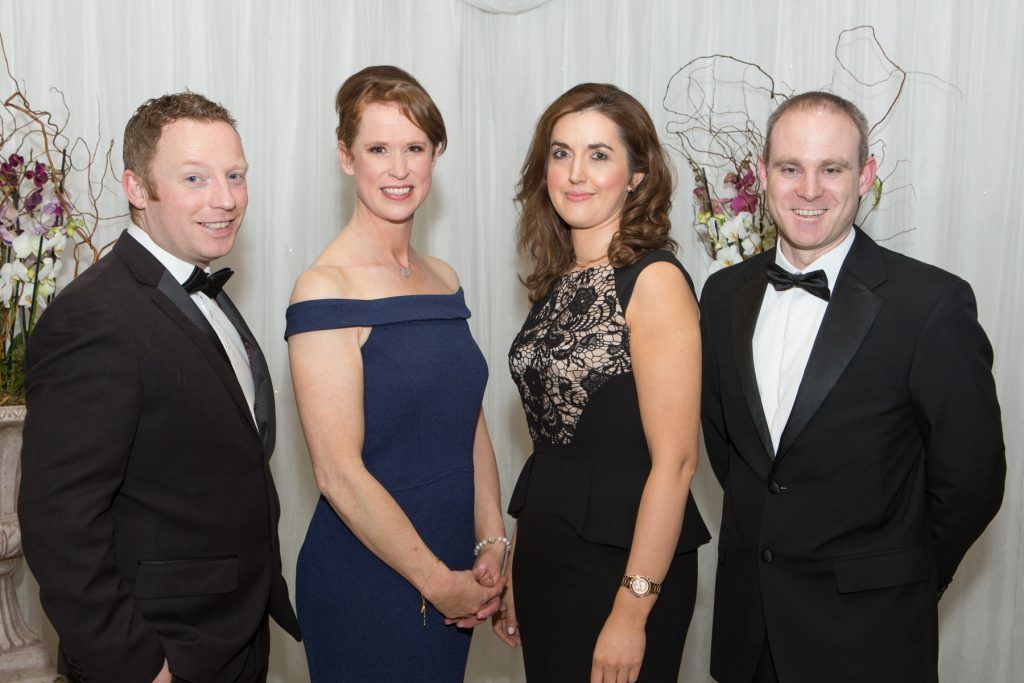 Robert Finn, Element Pictures, Michelle Drysdale, Radisson Blu Hotel, Roisin McGee and Andrew Drysdale, GM, Radisson Blu Hotel pictured at the Galway Hospitality Industry Ball 2017 which honoured Connacht Rugby head coach Pat Lam at the Galway Bay Hotel. Photo Martina Regan