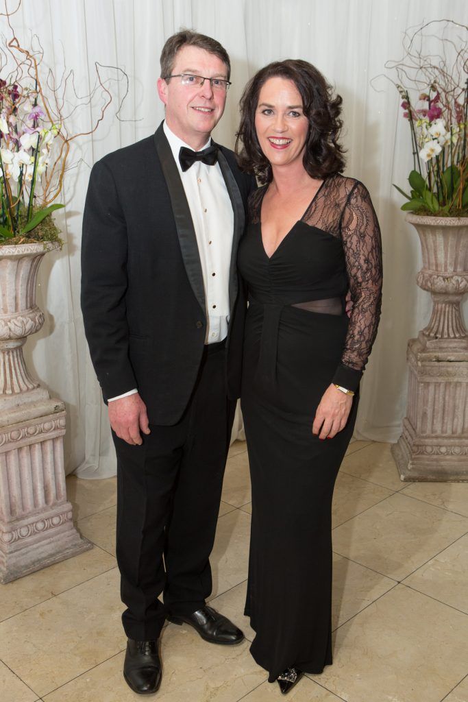 Michael McGlone and Noreen D'Arcy, D'Arcy Marketing & PR pictured at the Galway Hospitality Industry Ball 2017 which honoured Connacht Rugby head coach Pat Lam at the Galway Bay Hotel. Photo Martina Regan