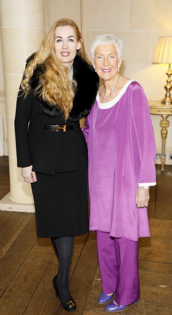 Fiona Foy Holland and Joan Keoghan at the Respect Queen Of Hearts Charity Lunch at Carton House-photo Kieran Harnett