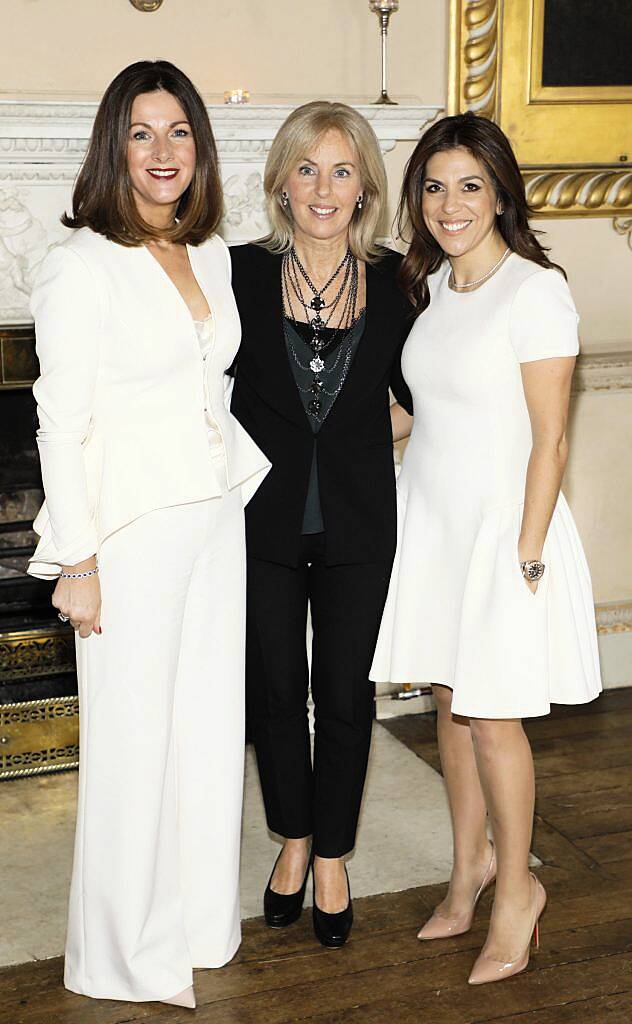 Siobhan Noone, Eilish Quinn and Sabrina Macari at the Respect Queen Of Hearts Charity Lunch at Carton House-photo Kieran Harnett