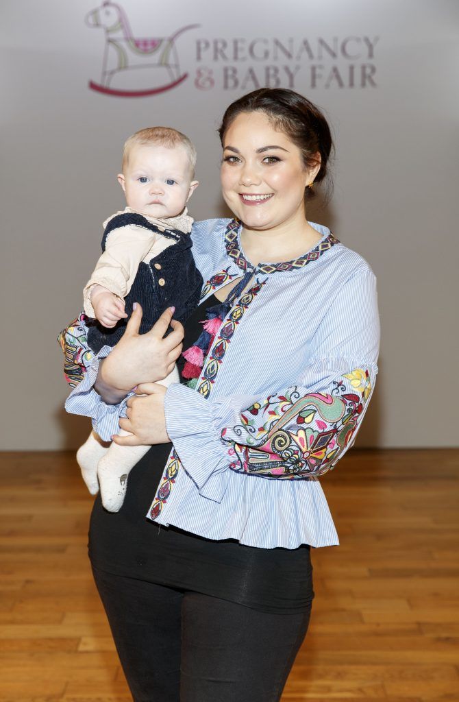 Grace Mongy with daughter Sienna pictured at the Pregnancy and Baby Fair exclusive preview event ahead of the 2017 Fair which takes place in the RDS on Saturday and Sunday the 1st and 2nd of April 2017. Picture by Andres Poveda