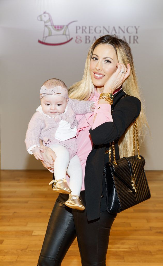 Lisa Jordan and daughter Pearl pictured at the Pregnancy and Baby Fair exclusive preview event ahead of the 2017 Fair which takes place in the RDS on Saturday and Sunday the 1st and 2nd of April 2017. Picture by Andres Poveda
