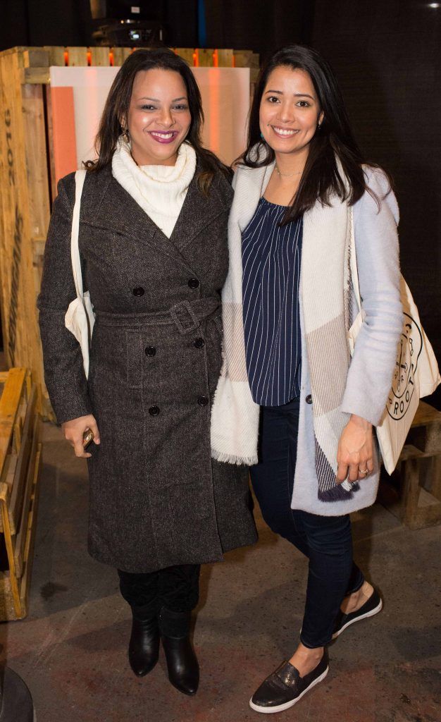 Marilia Grande and Emmylie Cruz pictured at the launch of Strong Roots #KeepDigging - Adventures of a Food Truck campaign, which took place in the unique setting of the Fruit, Vegetable and Flower Market on Mary's Lane on 22/3/17. Photo by Richie Stokes