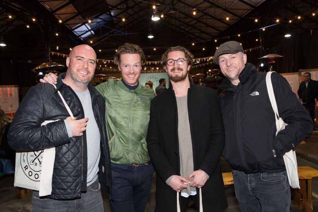 John Owens Neill Rooney Jack O'Connor and Sam Donnelly all Movember pictured at the launch of Strong Roots #KeepDigging - Adventures of a Food Truck campaign, which took place in the unique setting of the Fruit, Vegetable and Flower Market on Mary's Lane on 22/3/17. Photo by Richie Stokes