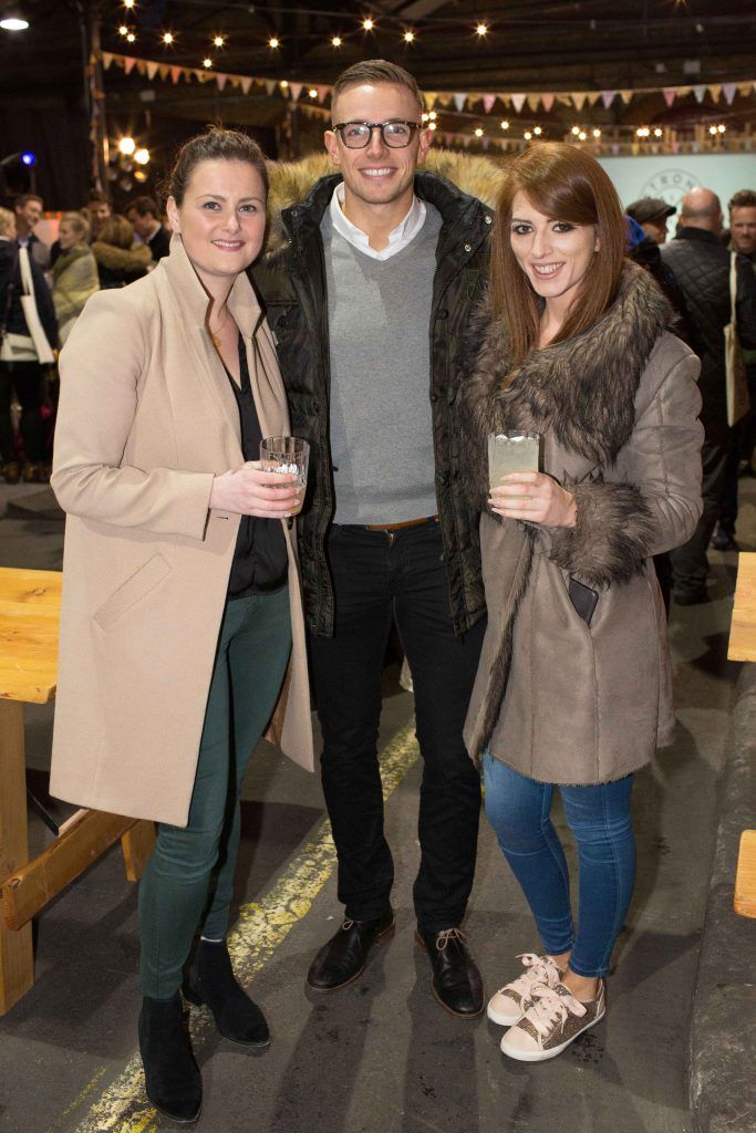 Kim Bolger Sam Mc Guinness and Siobhan O'Hagan pictured at the launch of Strong Roots #KeepDigging - Adventures of a Food Truck campaign, which took place in the unique setting of the Fruit, Vegetable and Flower Market on Mary's Lane on 22/3/17. Photo by Richie Stokes