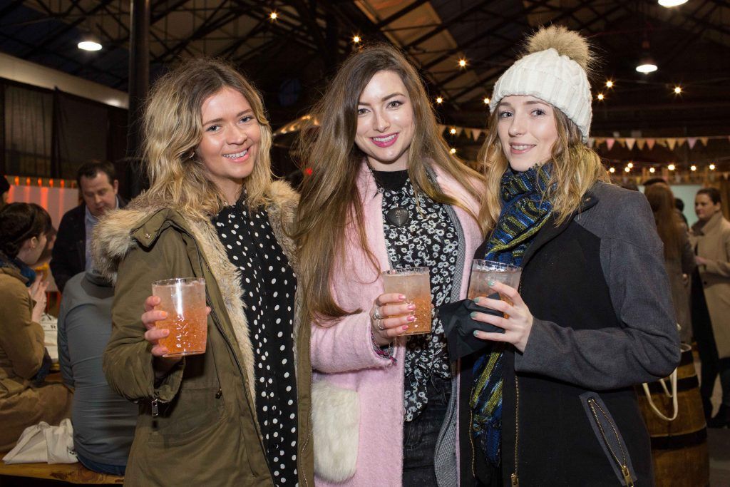 Sharon Sweeney Meghan Scully and Sarah Liddy pictured at the launch of Strong Roots #KeepDigging - Adventures of a Food Truck campaign, which took place in the unique setting of the Fruit, Vegetable and Flower Market on Mary's Lane on 22/3/17. Photo by Richie Stokes