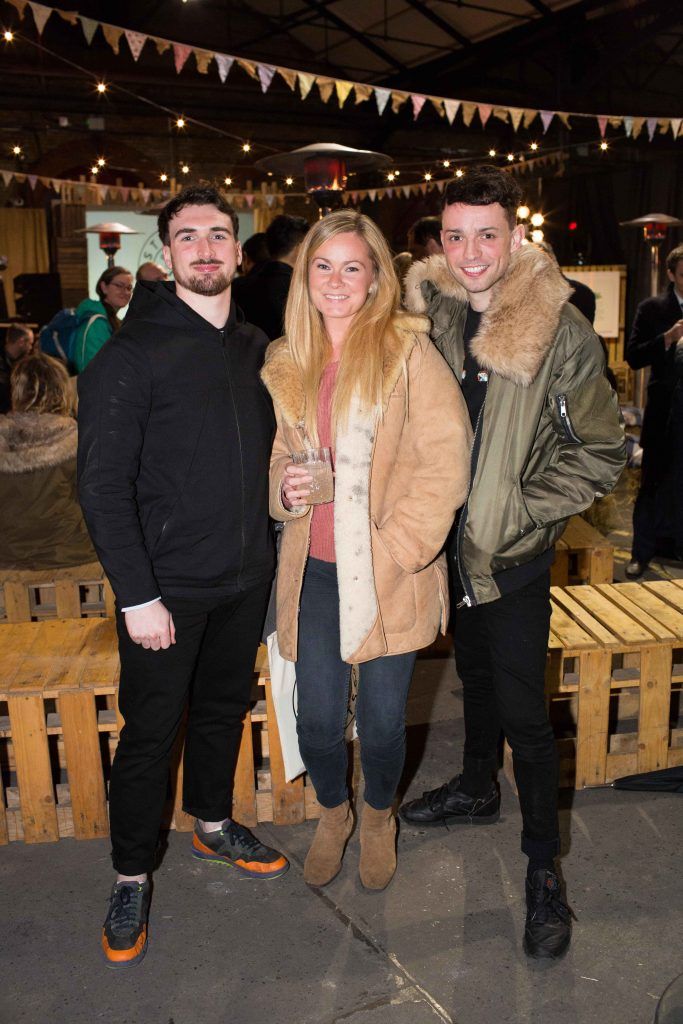 William Murray Aoife English and James Kavanagh pictured at the launch of Strong Roots #KeepDigging - Adventures of a Food Truck campaign, which took place in the unique setting of the Fruit, Vegetable and Flower Market on Mary's Lane on 22/3/17. Photo by Richie Stokes