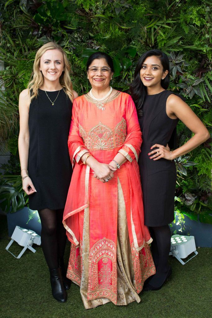 Lottie Pearce Rita Shah and Tanya Shah   pictured at the launch of the Urban Veda natural skincare range in Ireland at House Dublin, Lower Leeson St. Photo by Richie Stokes