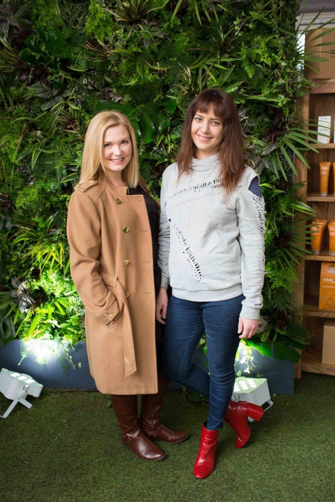 Georgina Heffernan and Joanne O ' Brien  pictured at the launch of the Urban Veda natural skincare range in Ireland at House Dublin, Lower Leeson St. Photo by Richie Stokes