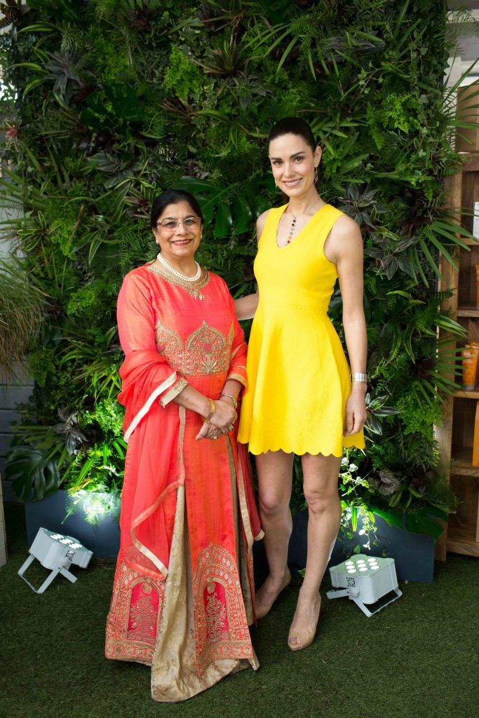 Rita Shah and Alison Canavan  pictured at the launch of the Urban Veda natural skincare range in Ireland at House Dublin, Lower Leeson St. Photo by Richie Stokes