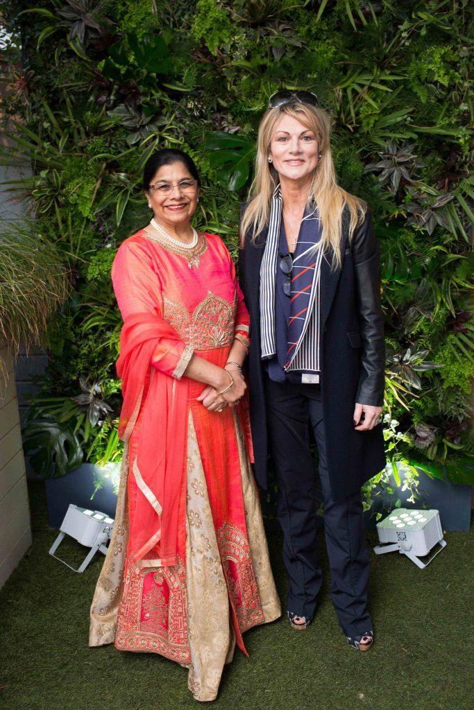 Rita Shah and Margaret Nelson  pictured at the launch of the Urban Veda natural skincare range in Ireland at House Dublin, Lower Leeson St. Photo by Richie Stokes