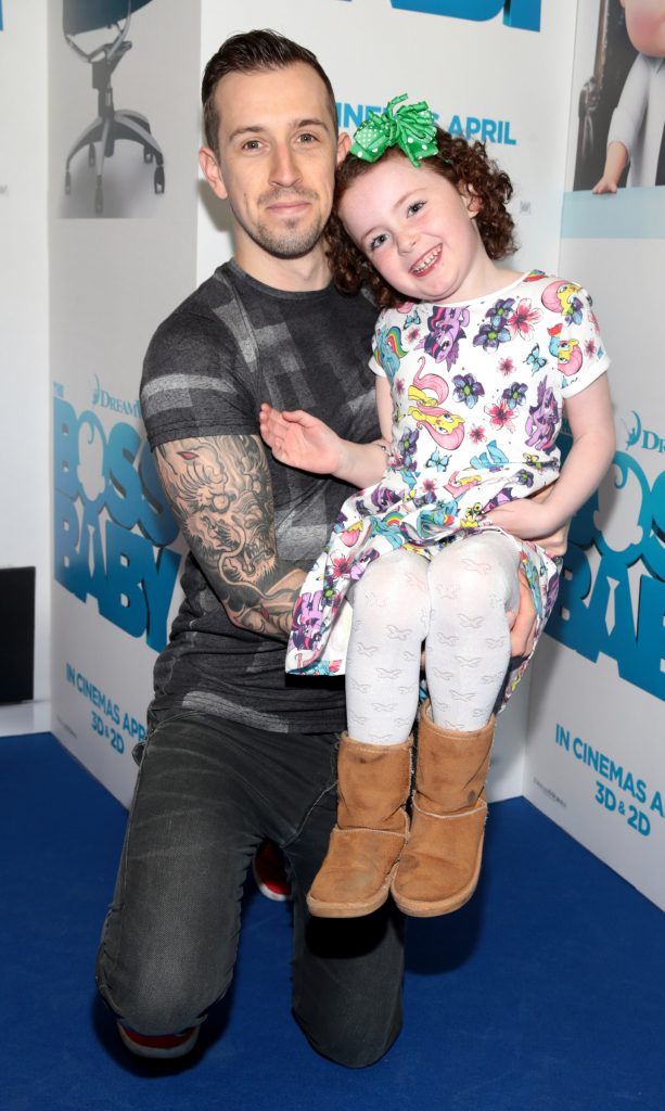 Luke O Faolain and Edie O Faolain pictured at the special preview screening of Boss Baby at The Odeon Cinema in Point Village, Dublin. Picture by Brian McEvoy.